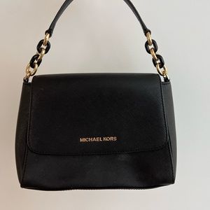 Michael Kors black leather crossbody bag